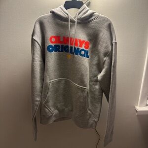 adidas Gray Hoodie with Red and Blue Graphic